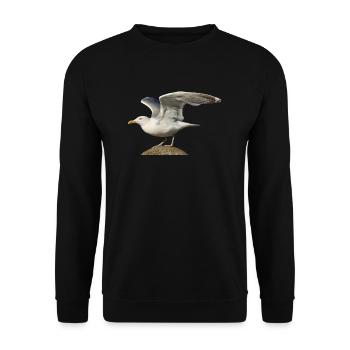 mouette mouette Möwe2 - Sweat-shirt Unisexe - noir - Devant - Alina (178cm) & Michal (187cm)