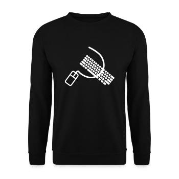 Mouse and keyboard like hammer and sickle - Unisex Sweatshirt - black - Front - Alina (178cm) & Michal (187cm)
