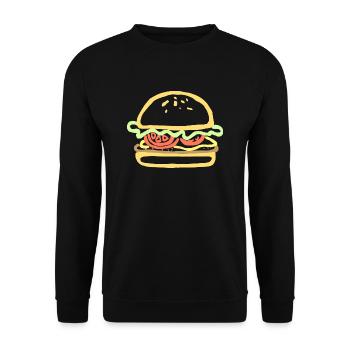 cheese cheese pizza sandwich mouse mouse food58 - Unisex Sweatshirt - black - Front - Alina (178cm) & Michal (187cm)