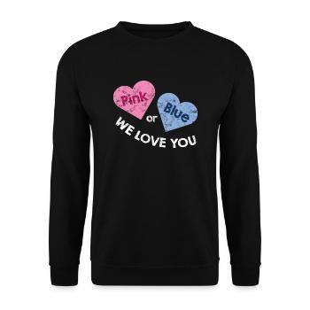 Pink or Blue: Sex does not matter - for pregnant women - Unisex Sweatshirt - black - Front - Alina (178cm) & Michal (187cm)