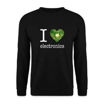 I love Electronics - electronics / gift idea - Unisex Sweatshirt - black - Front - Alina (178cm) & Michal (187cm)