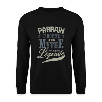 PARRAIN L'homme le mythe la légende idée cadeau - Sweat-shirt Unisexe - noir - Devant - Alina (178cm) & Michal (187cm)