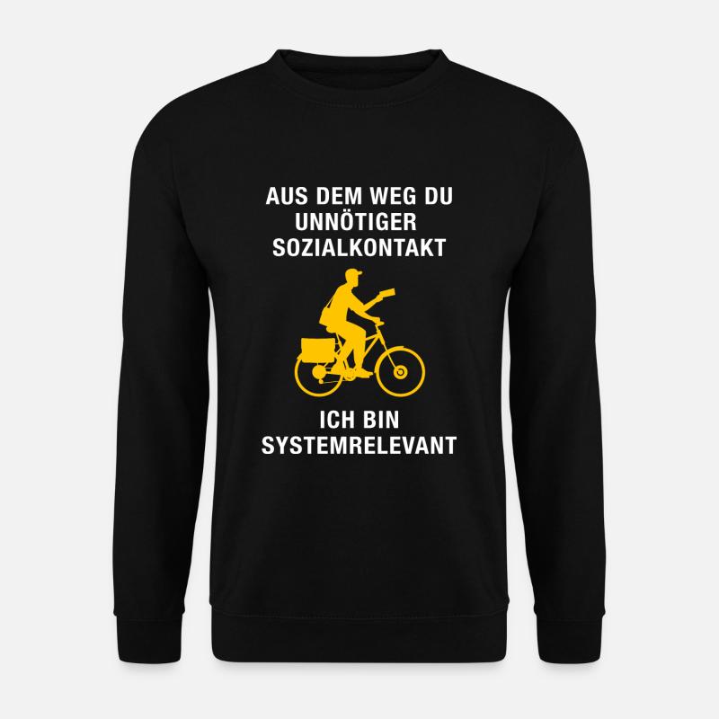 Postbote Briefträger Sozialkontakt Systemrelevant - Unisex Pullover - Schwarz