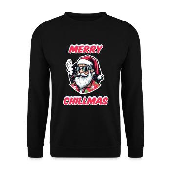 Père Noël Chillmas Cannabis Père Noël - Sweat-shirt Unisexe - noir - Devant - Alina (178cm) & Michal (187cm)