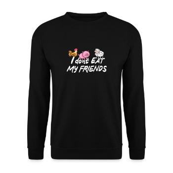 Je mange mes amis de ne pas végétalien végétarien - Sweat-shirt Unisexe - noir - Devant - Alina (178cm) & Michal (187cm)
