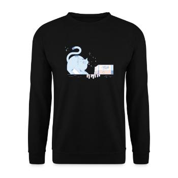 chat avec du lait - Sweat-shirt Unisexe - noir - Devant - Alina (178cm) & Michal (187cm)