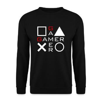 Gamer - Unisex Pullover - Schwarz - Vorne - Alina (178cm) & Michal (187cm)