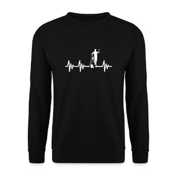 Maler Herzschlag - Unisex Pullover - Schwarz - Vorne - Alina (178cm) & Michal (187cm)