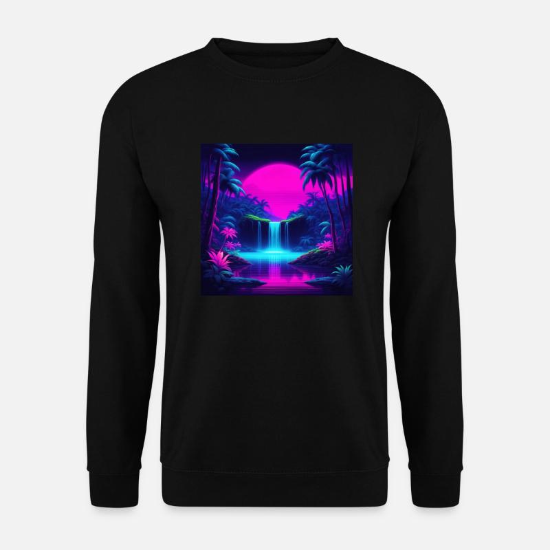 Neon Waterfall - Unisex Sweatshirt - black