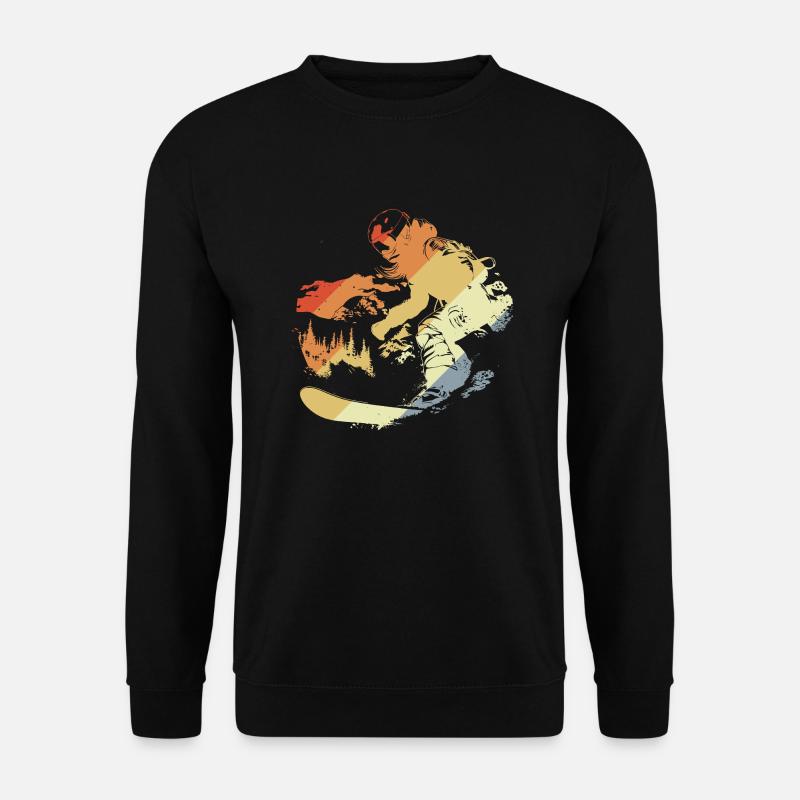 Retro Snowboarderin - Unisex Pullover - Schwarz