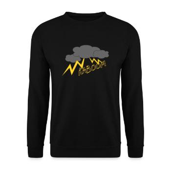 boom,kaboom,gewitter,wetter - Unisex Pullover - Schwarz - Vorne - Alina (178cm) & Michal (187cm)