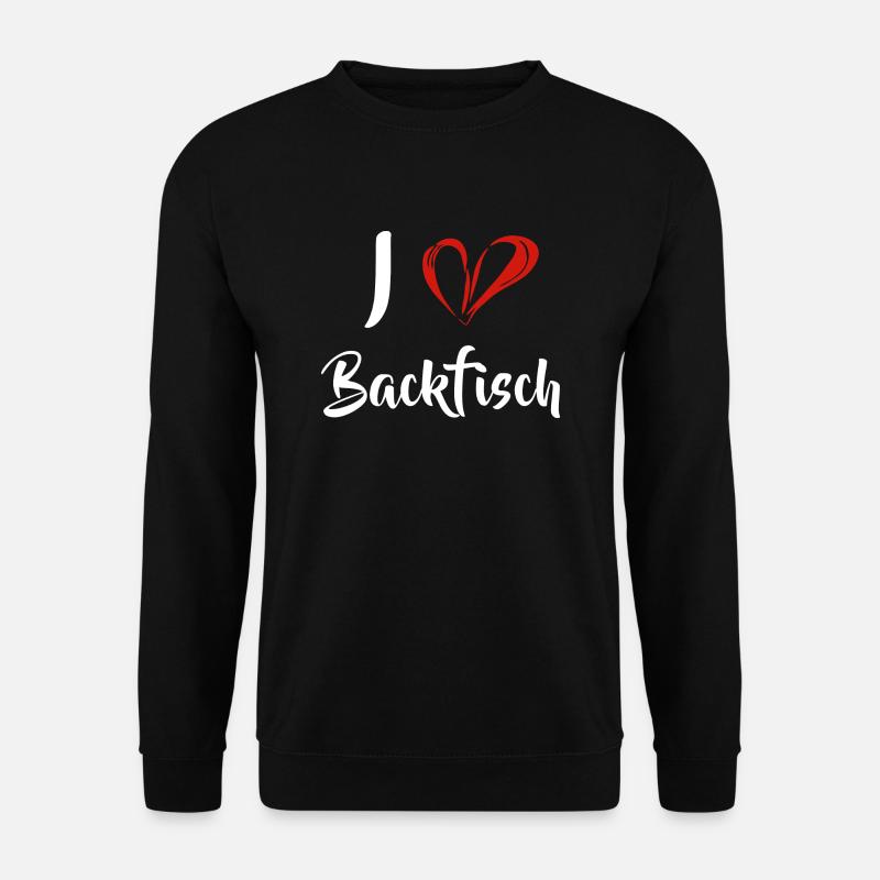 Kirmis Fisch - I Love Backfisch - Unisex Pullover - Schwarz