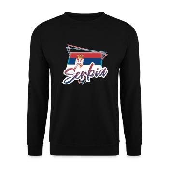 Serbien - Unisex Pullover - Schwarz - Vorne - Alina (178cm) & Michal (187cm)