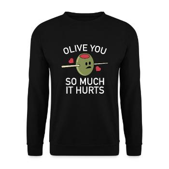 Olive Tu as tellement mal - Sweat-shirt Unisexe - noir - Devant - Alina (178cm) & Michal (187cm)