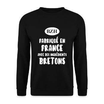 Breton - Sweat-shirt Unisexe - noir - Devant - Alina (178cm) & Michal (187cm)