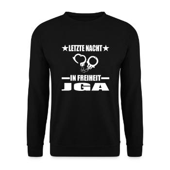 Junggesellenabschied - Unisex Pullover - Schwarz - Vorne - Alina (178cm) & Michal (187cm)