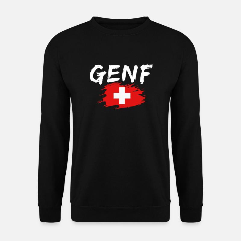 Genf Flagge Schweiz - Unisex Pullover - Schwarz
