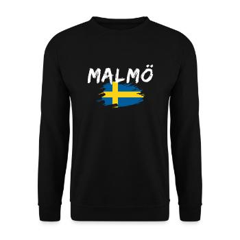 Malmö Flag Sweden - Unisex Sweatshirt - black - Front - Alina (178cm) & Michal (187cm)
