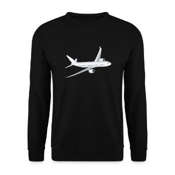 Flugzeug - Unisex Pullover - Schwarz - Vorne - Alina (178cm) & Michal (187cm)