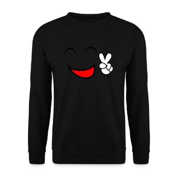 Smiley - Unisex Sweatshirt - black - Front - Alina (178cm) & Michal (187cm)