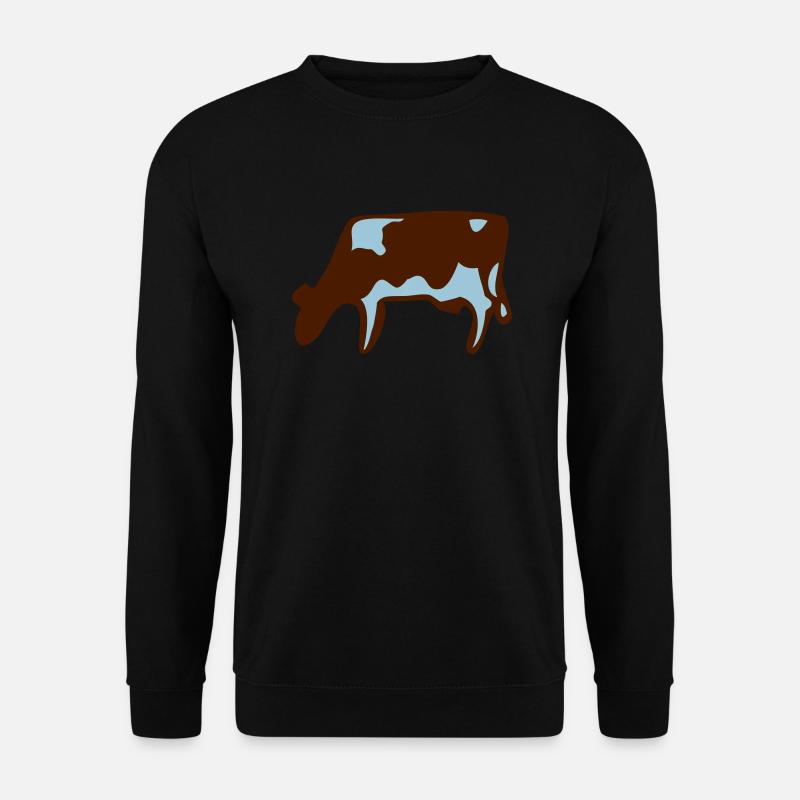 Kuh Geschenk Idee Bauer Bauernhof Tier grasen - Unisex Pullover - Schwarz