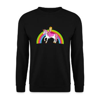 Einhorn - Unisex Pullover - Schwarz - Vorne - Alina (178cm) & Michal (187cm)