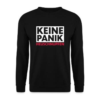 Keine Panik Heuschnupfen - Unisex Pullover - Schwarz - Vorne - Alina (178cm) & Michal (187cm)
