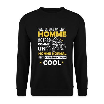 Homme Moto / Motard - Sweat-shirt Unisexe - noir - Devant - Alina (178cm) & Michal (187cm)