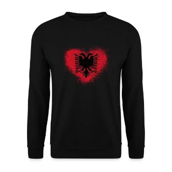 Albania - Unisex Sweatshirt - black - Front - Alina (178cm) & Michal (187cm)