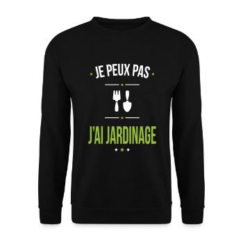 Je peux pas j'ai jardinage - Cadeau humour - Sweat-shirt Unisexe - noir - Devant - Alina (178cm) & Michal (187cm)
