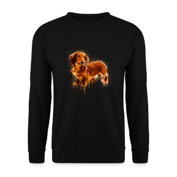 Dachshund Drawing - Unisex Sweatshirt - black - Front - Alina (178cm) & Michal (187cm)