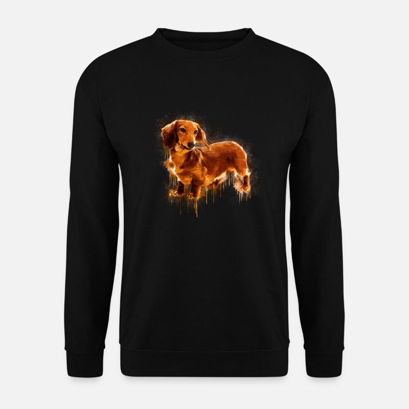 Dackel Zeichnung - Unisex Pullover - Schwarz