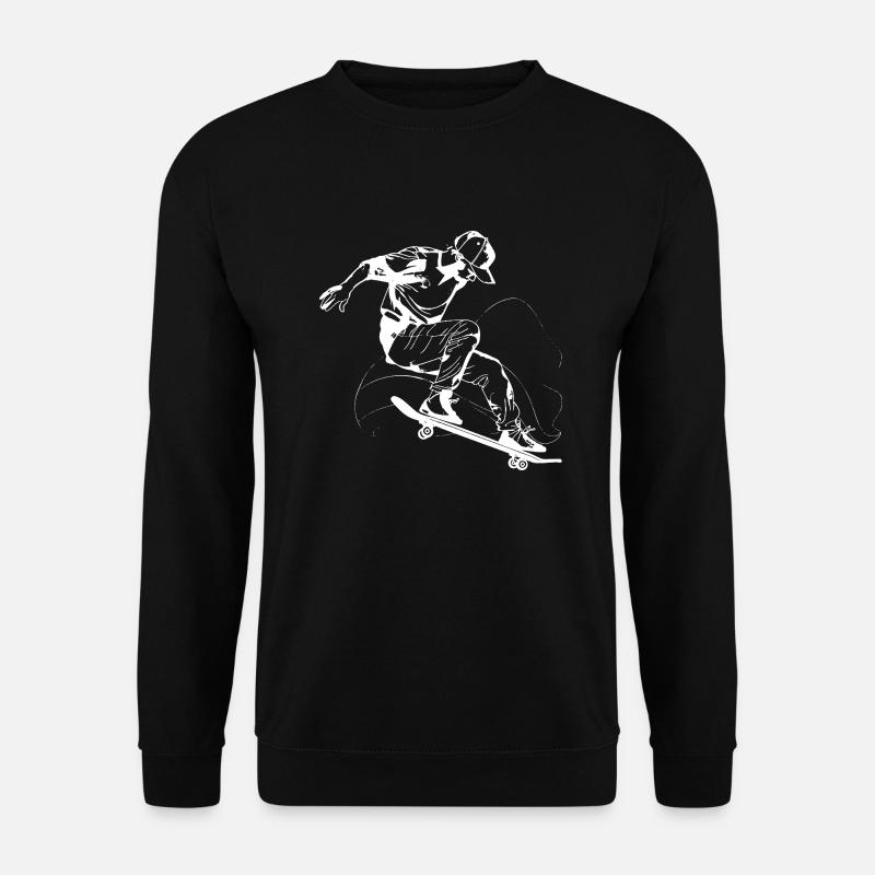 Skateboarder Skizze - Unisex Pullover - Schwarz