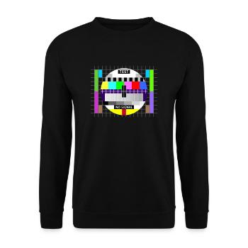 Image test card status no signal screen Display - Sweat-shirt Unisexe - noir - Devant - Alina (178cm) & Michal (187cm)