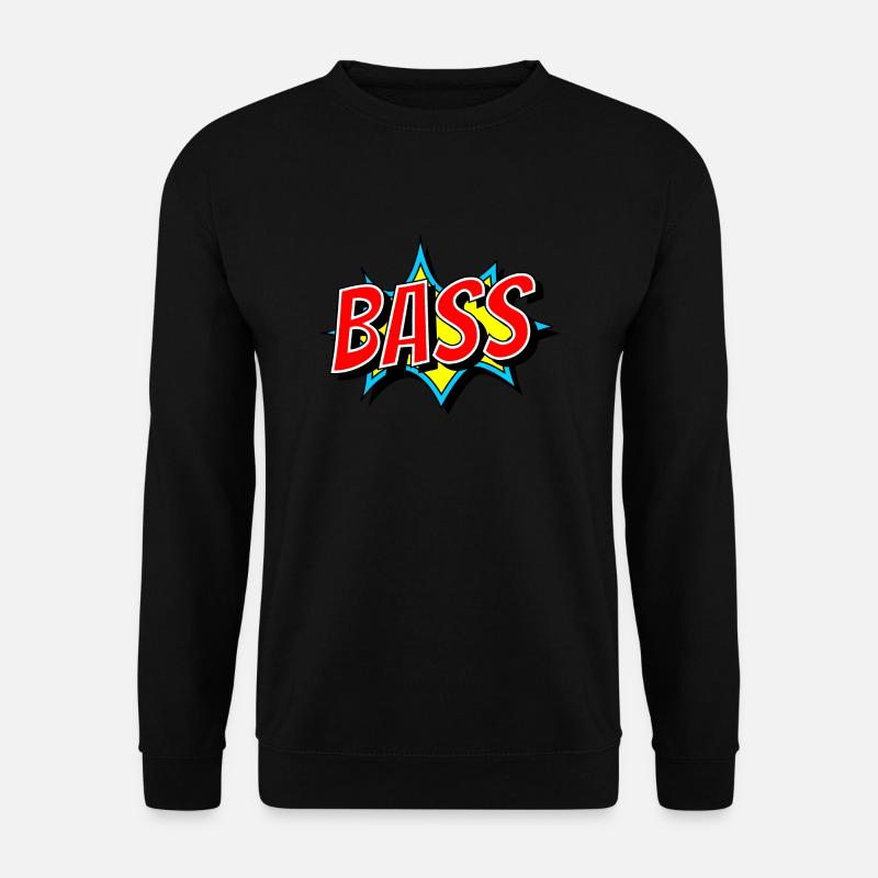 BASS als Comic Knall - Bass muss eben laut - Unisex Pullover - Schwarz