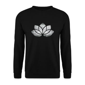 yoga lotus blume silber - Unisex Pullover - Schwarz - Vorne - Alina (178cm) & Michal (187cm)