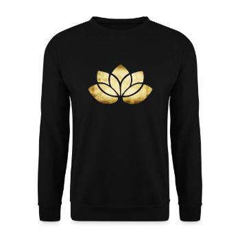 yoga lotus blume gold - Unisex Pullover - Schwarz - Vorne - Alina (178cm) & Michal (187cm)
