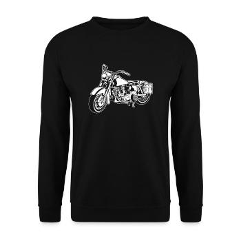 Chopper motorcycle 10_white - Unisex Sweatshirt - black - Front - Alina (178cm) & Michal (187cm)