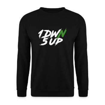 1DWN5UP white - Unisex Sweatshirt - black - Front - Alina (178cm) & Michal (187cm)