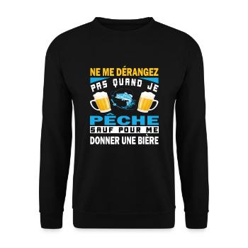 Fishing and beer gift humor - Unisex Sweatshirt - black - Front - Alina (178cm) & Michal (187cm)