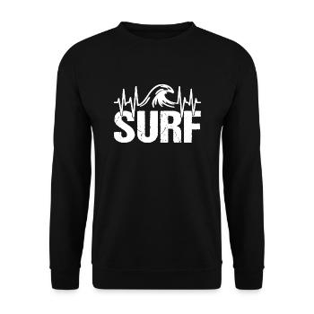 Surfer Heartbeat Wave Surf - Sweat-shirt Unisexe - noir - Devant - Alina (178cm) & Michal (187cm)