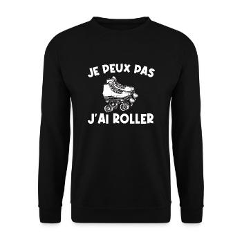 Je peux pas j’ai roller - Sweat-shirt Unisexe - noir - Devant - Alina (178cm) & Michal (187cm)