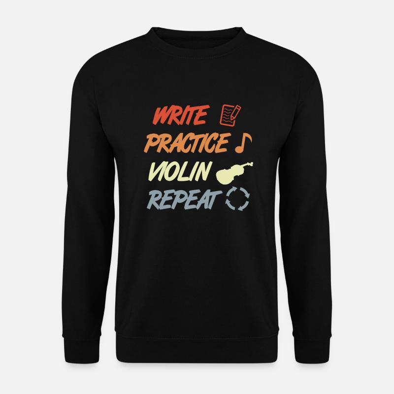 Write Practice Violin Repeat - Unisex Sweatshirt - black