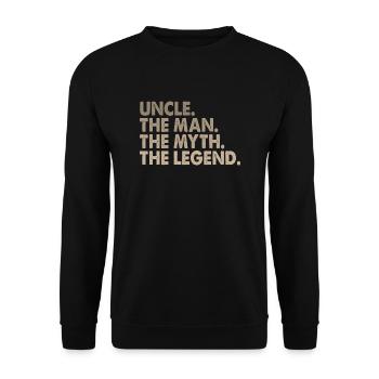 Oncle. L'homme. Le mythe. La légende. Super oncle - Sweat-shirt Unisexe - noir - Devant - Alina (178cm) & Michal (187cm)