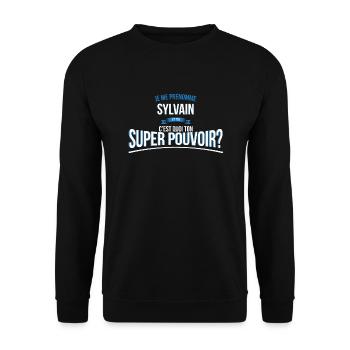 Sylvain super pouvoir cadeau - Sweat-shirt Unisexe - noir - Devant - Alina (178cm) & Michal (187cm)