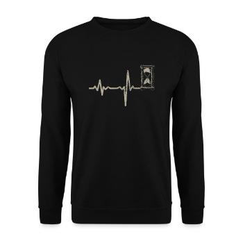 Gift Heartbeat Hourglass - Unisex Sweatshirt - black - Front - Alina (178cm) & Michal (187cm)