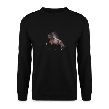 idée cadeau cheval - Sweat-shirt Unisexe - noir - Devant - Alina (178cm) & Michal (187cm)