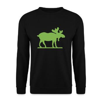 Elch Norwegen Schweden Finnland Skandinavien - Unisex Pullover - Schwarz - Vorne - Alina (178cm) & Michal (187cm)