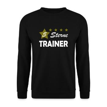 5 Sterne Trainer - Unisex Pullover - Schwarz - Vorne - Alina (178cm) & Michal (187cm)