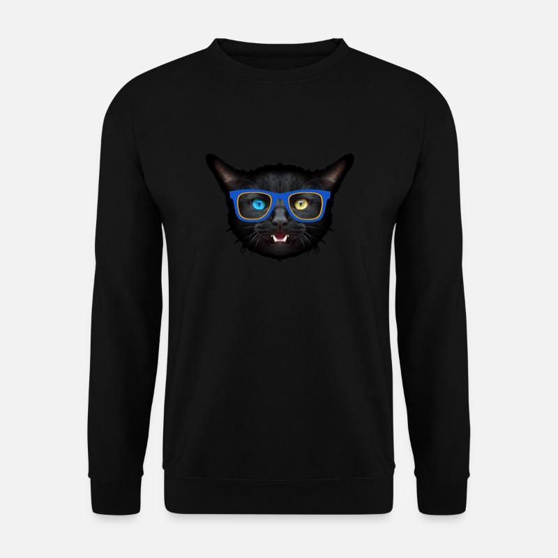 Tier Katze lulnette Elritzen Fantasie 402 - Unisex Pullover - Schwarz